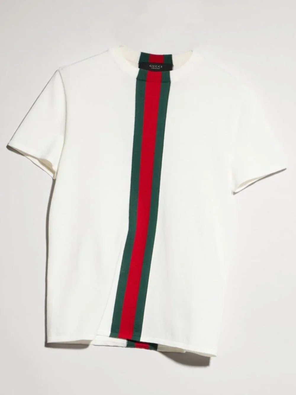 Gucci Knit Cotton T-Shirt With Web Detail Tag Size M Men
